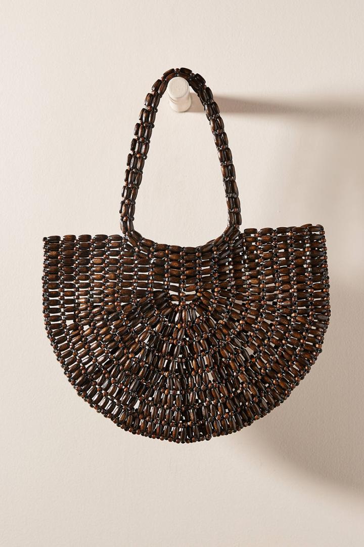 Anthropologie Cami Beaded Tote Bag