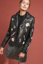 Lamarque Embroidered Leather Jacket