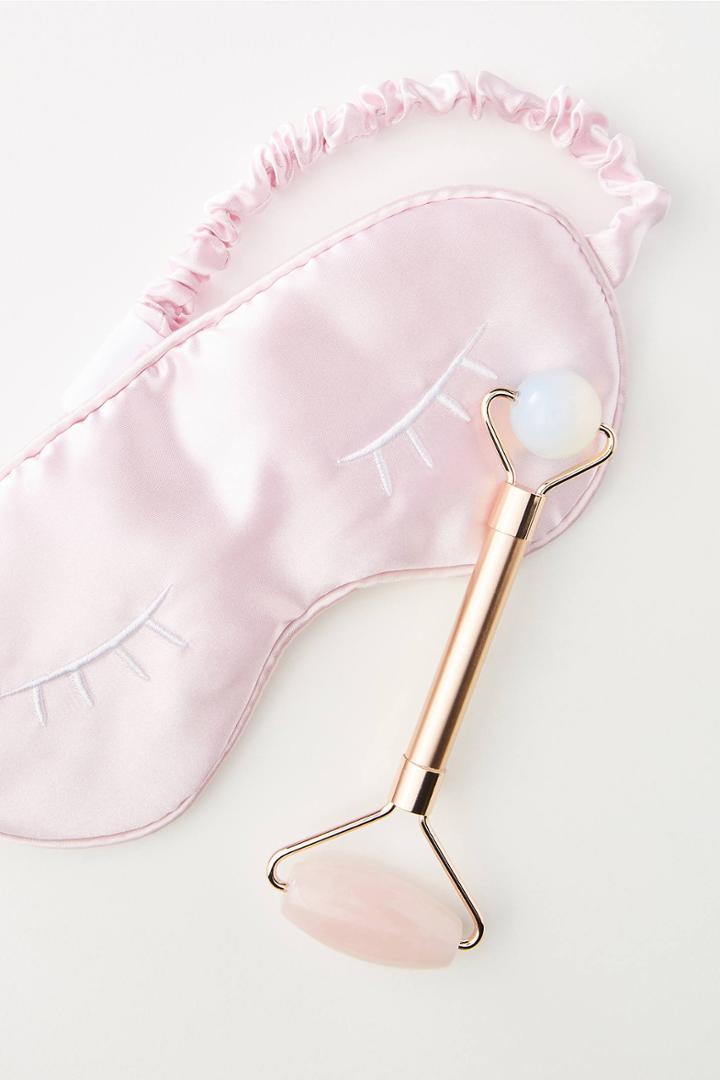 Anthropologie Facial Roller + Eye Mask Set