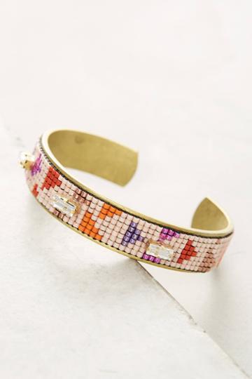 Jill Golden Vector Beaded Cuff Bracelet