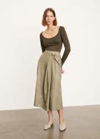 Vince Wavy Buckle Midi Skirt