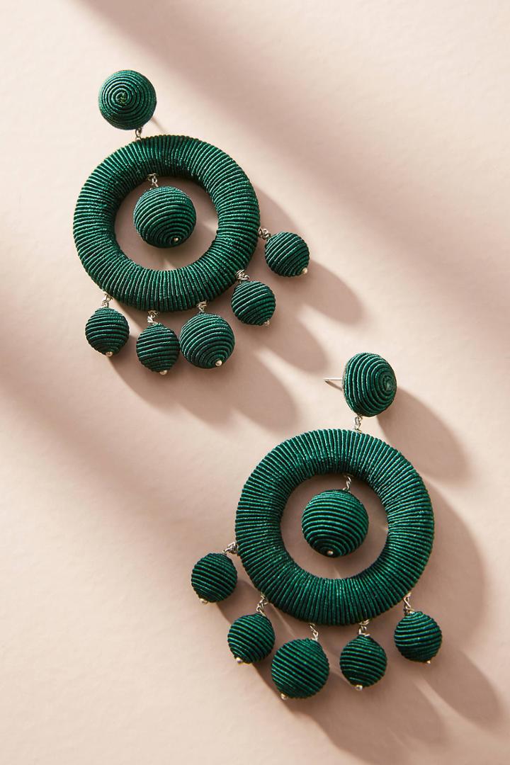 Suzanna Dai Chandelier Hoop Drop Earrings