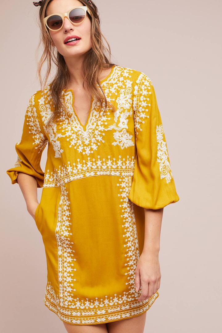 Akemi + Kin Shiloh Embroidered Tunic Dress