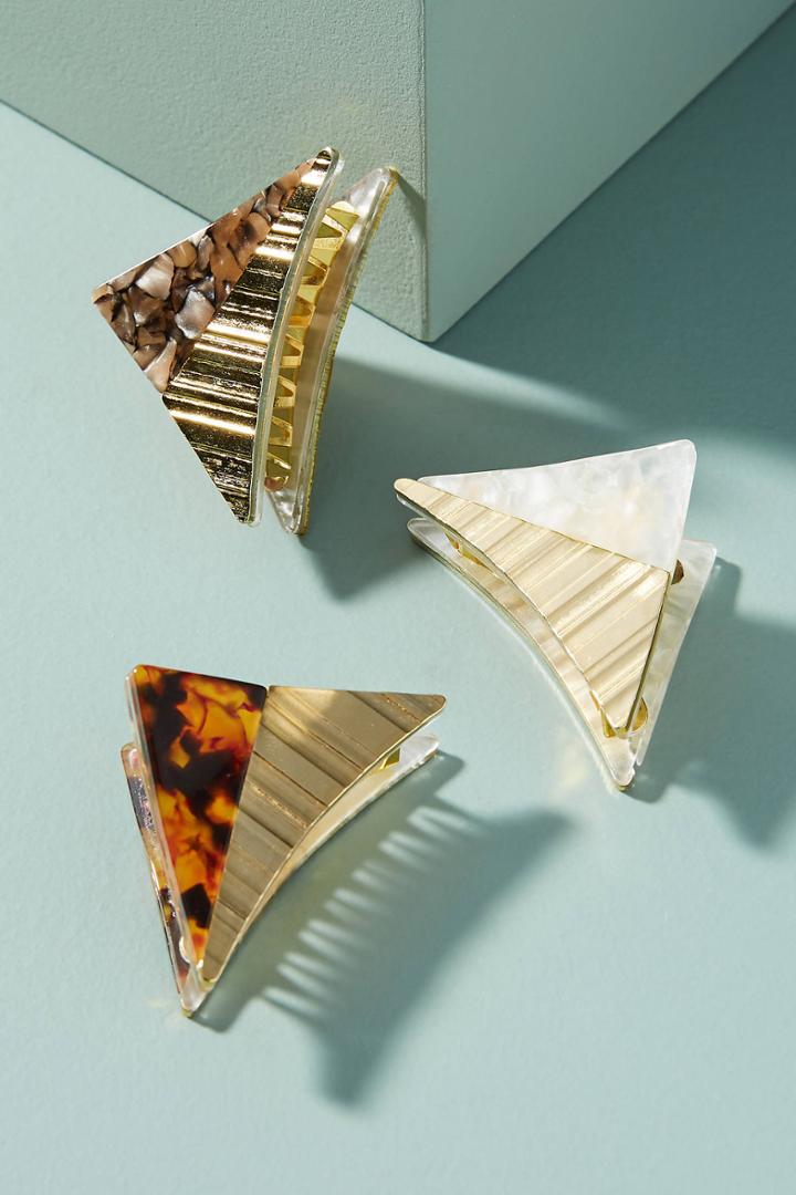 Anthropologie Golden Tortoise Hair Clip Set