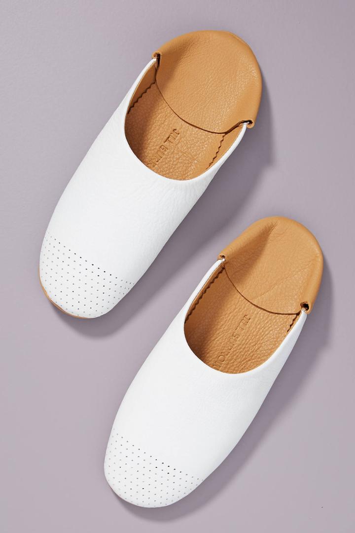 Jill Burrows Bright White & Sand Slippers