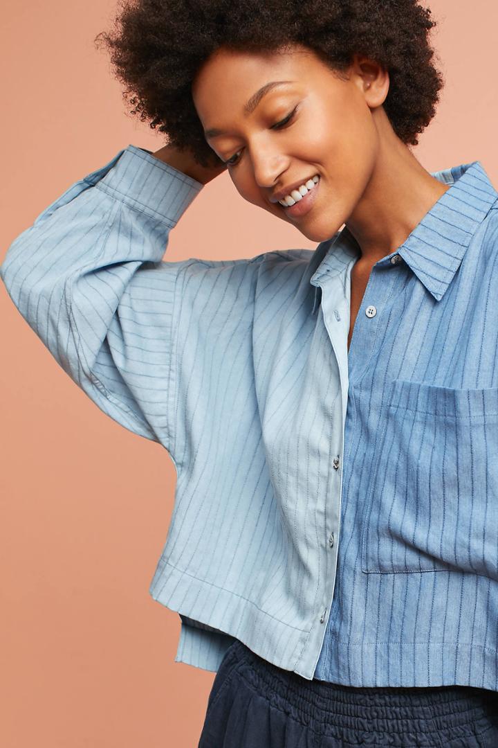 Anthropologie Azul Colorblock Buttondown