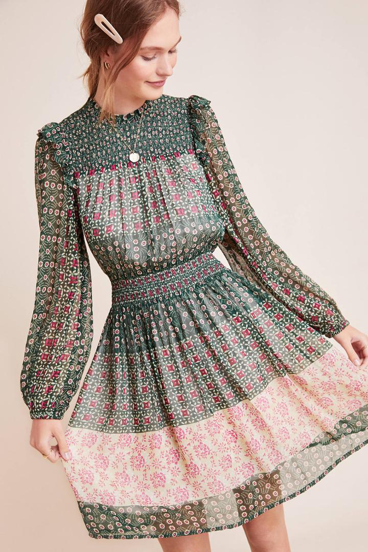 Anthropologie Rhiannon Floral Midi Dress