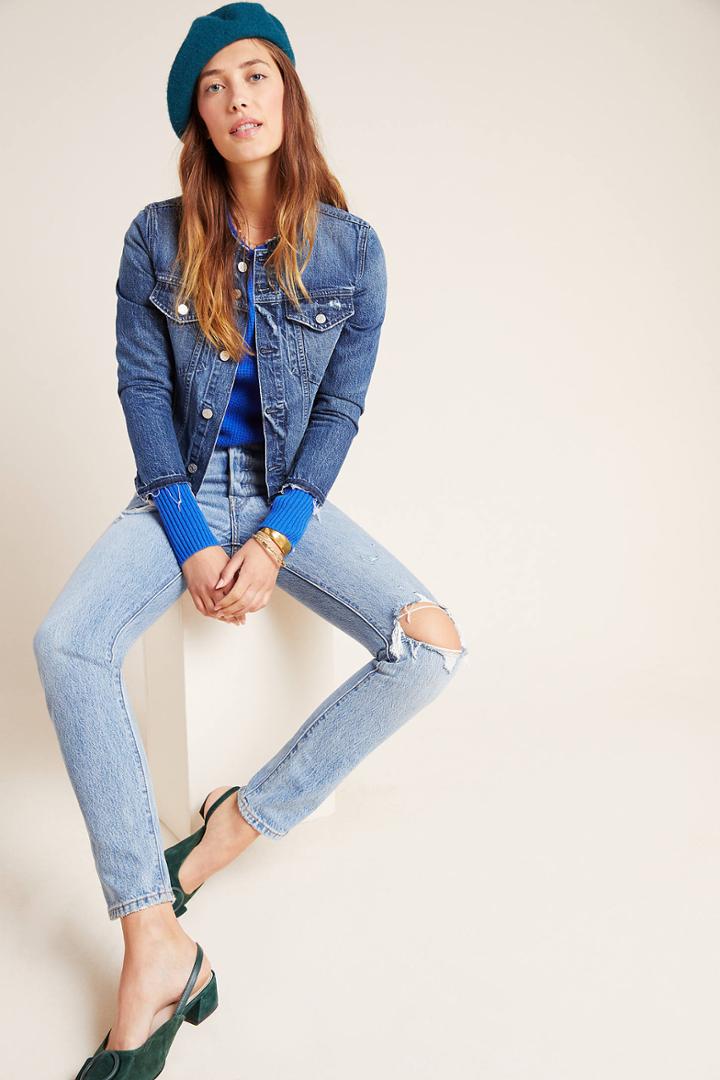 Amo Lola Distressed Denim Jacket