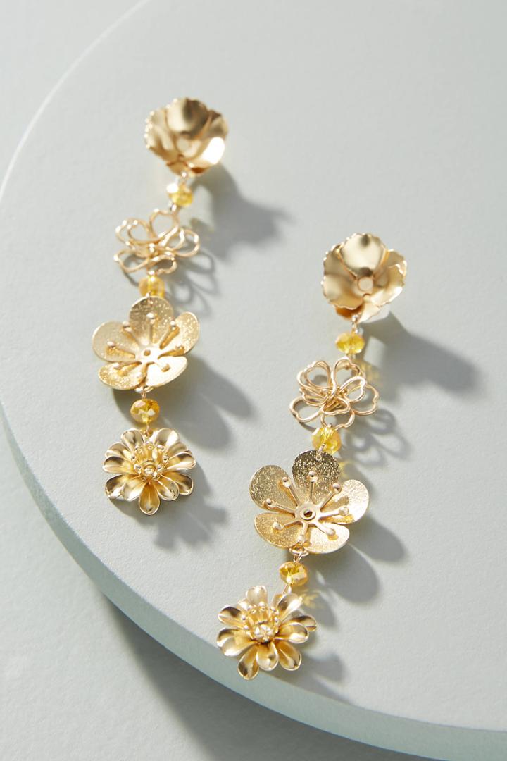 Anthropologie Flower Trail Drop Earrings