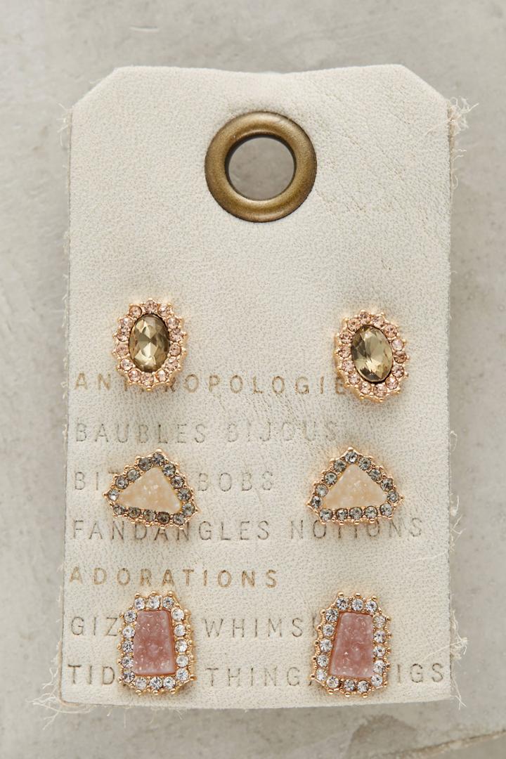 Anthropologie Pave Earring Set