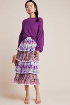Delfi Carnival Tiered Midi Skirt