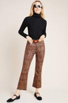 7 For All Mankind Leopard High-rise Coated Slim Jeans
