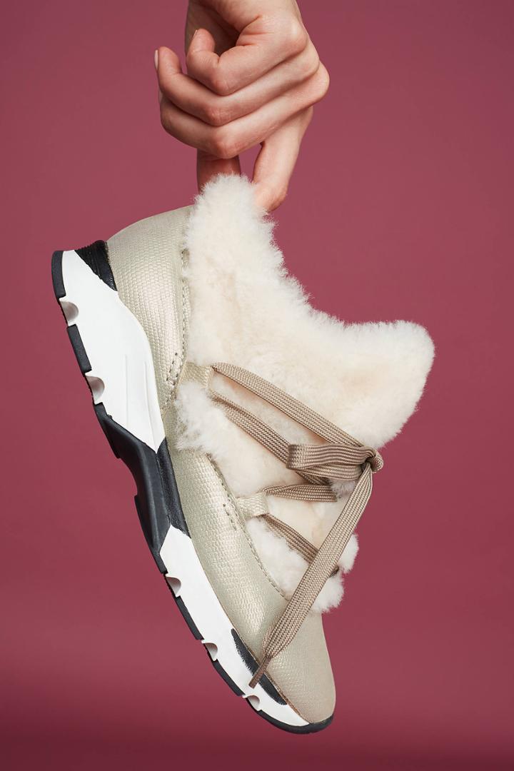 All Black Furry Sneakers