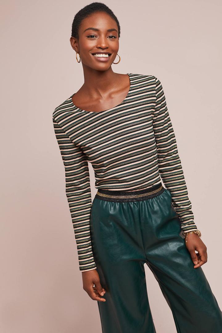 Numph Metallic Striped Top