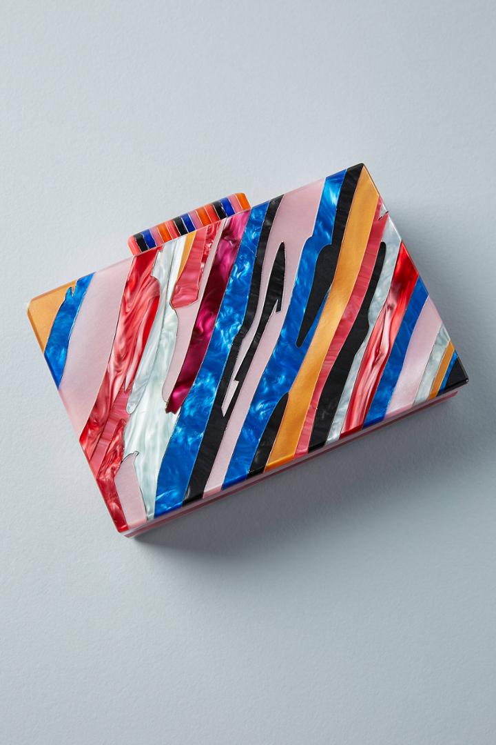 Anthropologie Sunset Lucite Clutch