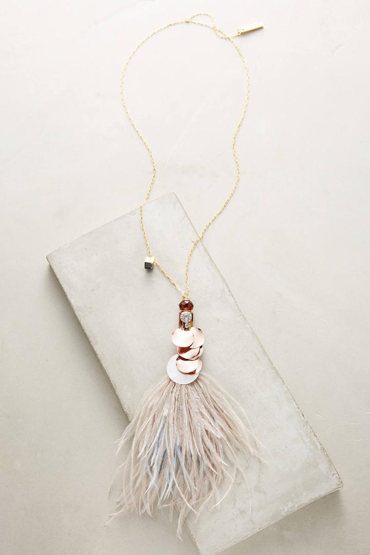 Nocturne Heari Feather Pendant Necklace