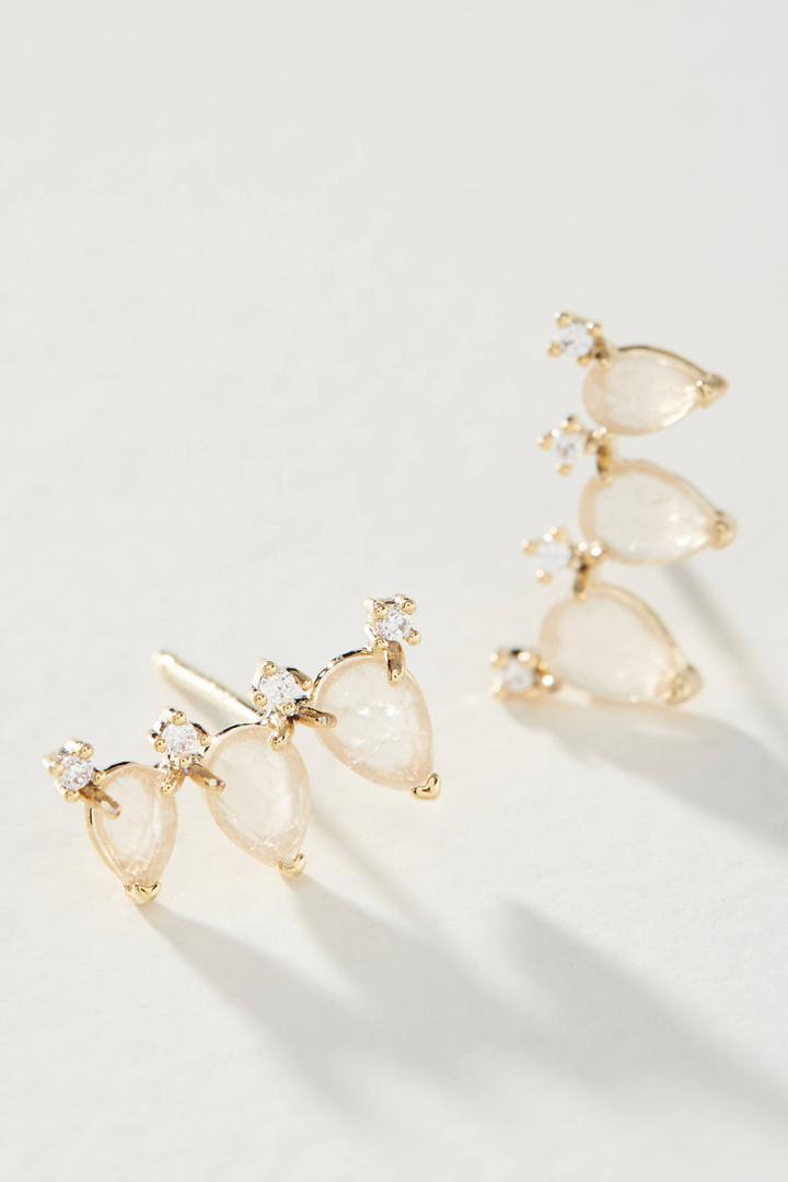 Anthropologie Trio Charm Crawler Earrings