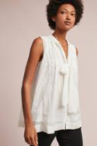 Anthropologie Pearled Tie-neck Swing Blouse