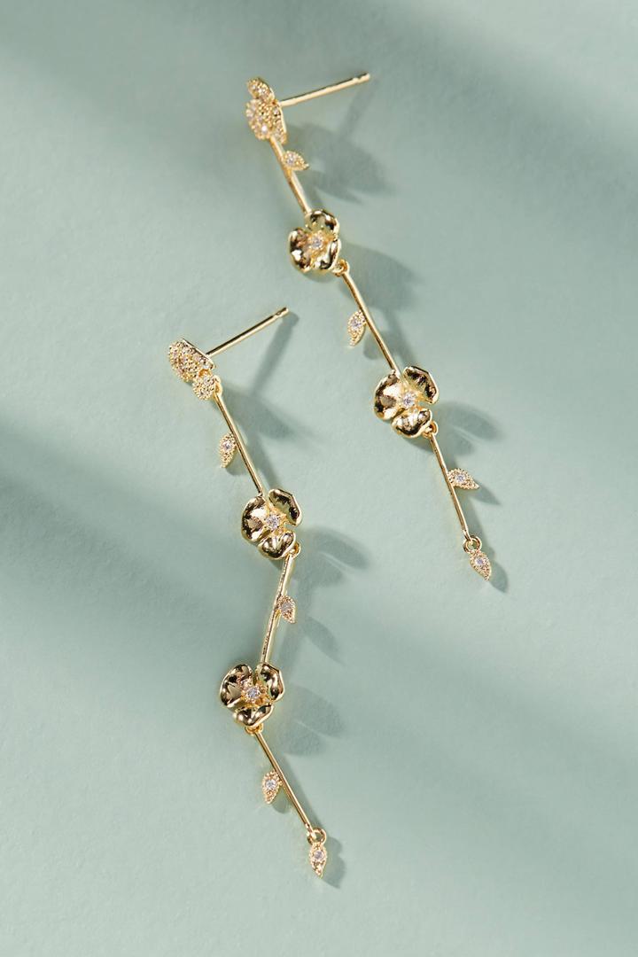 Anthropologie Alice Floral Drop Earrings