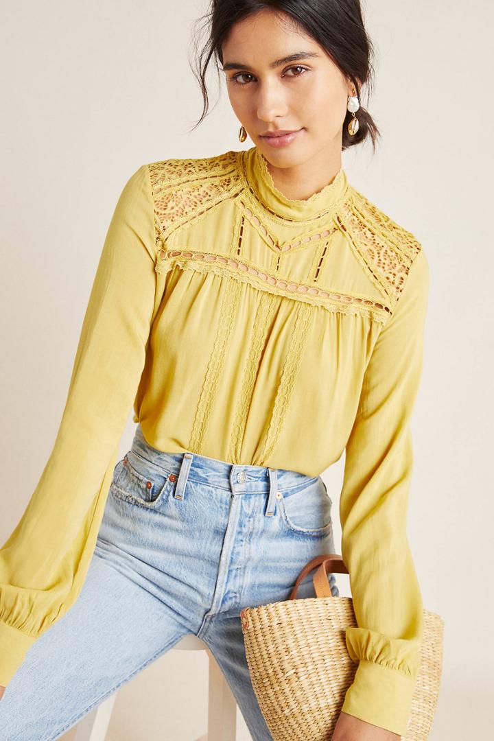 Blue Tassel Melody Peasant Blouse