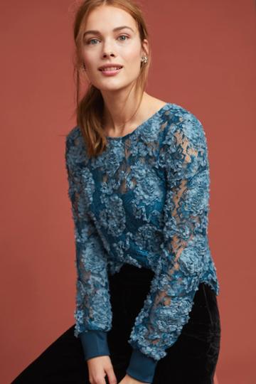 Blue Tassel Amalienborg Lace Top