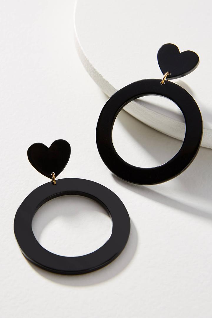 Apres Ski Heart Hoop Drop Earrings