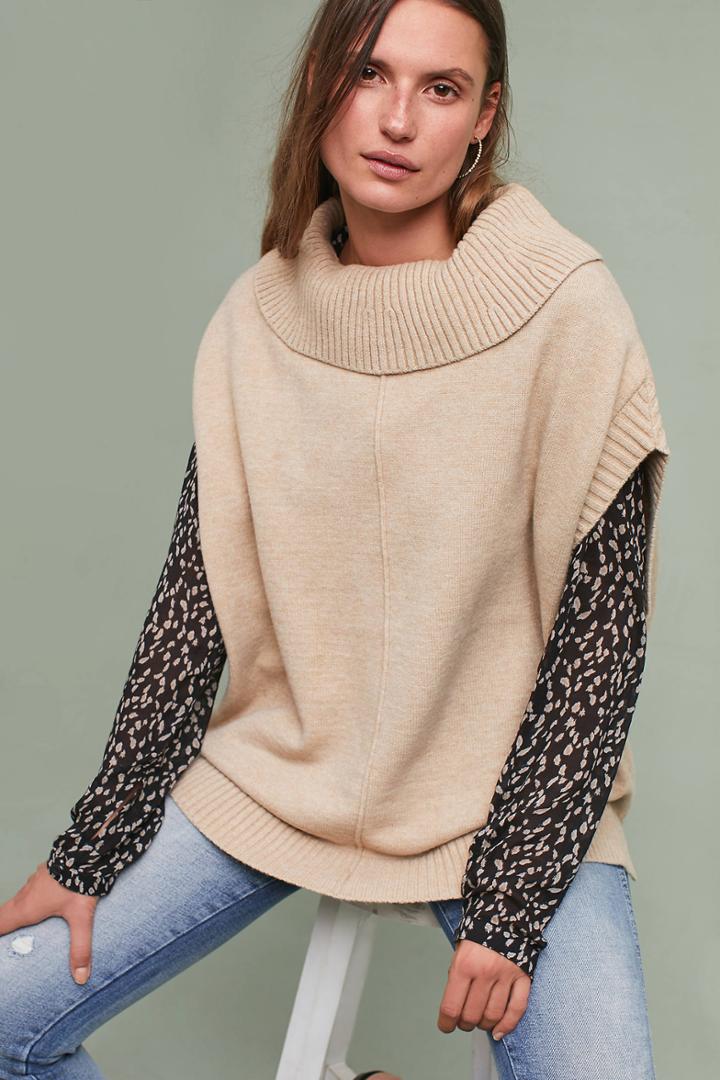 Moth Turtleneck Poncho Pullover