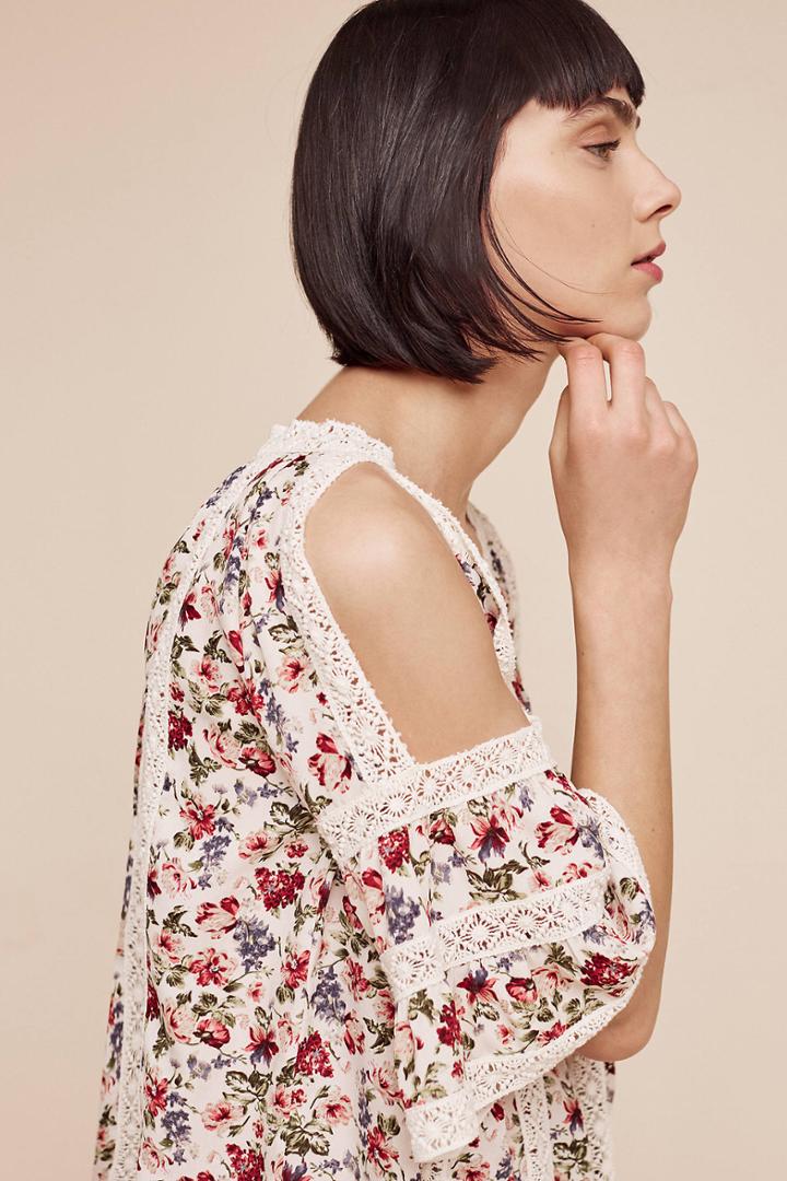 Blue Tassel Maylou Open-shoulder Blouse