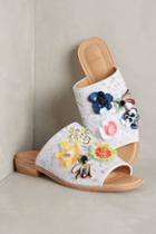 Bill Blass Sequin Floral Slide Sandals