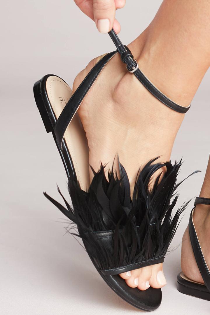 Pour La Victoire Layla Feathered Sandals