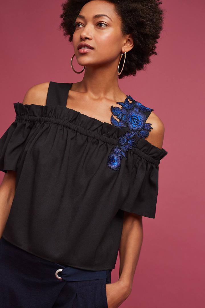 Mynah's Reynu Taandon Navya Open-shoulder Embroidered Top