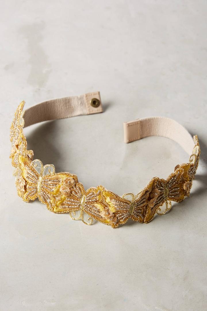 Anthropologie Butterfly Beaded Belt