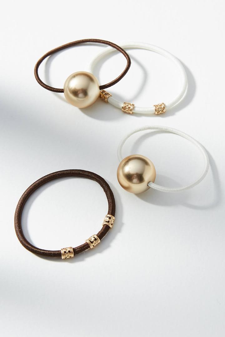 Anthropologie Metallic Sphere Pony Holder Set