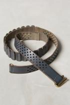 Anthropologie Perforated Skinny Tab Belt