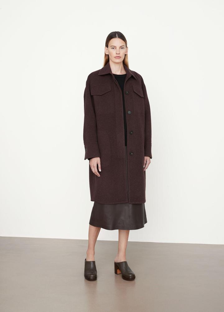 Vince Brushed Wool Shirt Coat