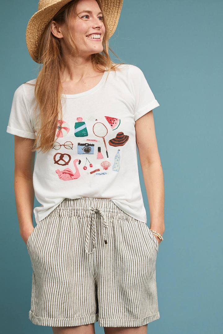 Anthropologie Beachtime Graphic Tee