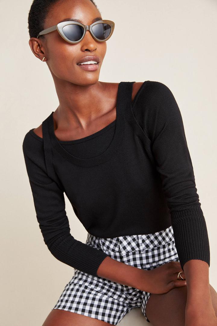 Anthropologie Jamie Open-shoulder Knit Top