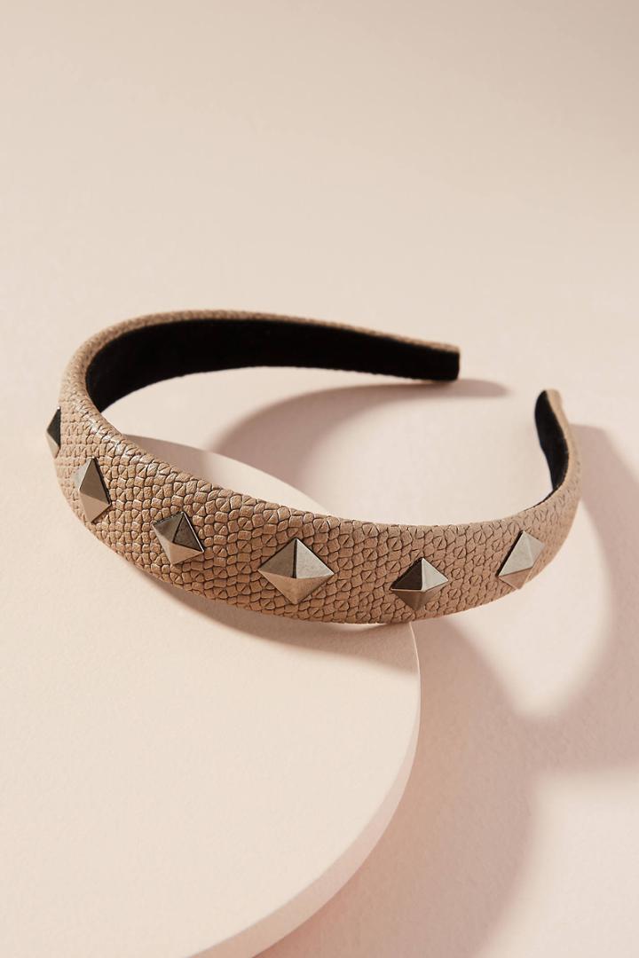 Alexandre De Paris Studded Leather Headband