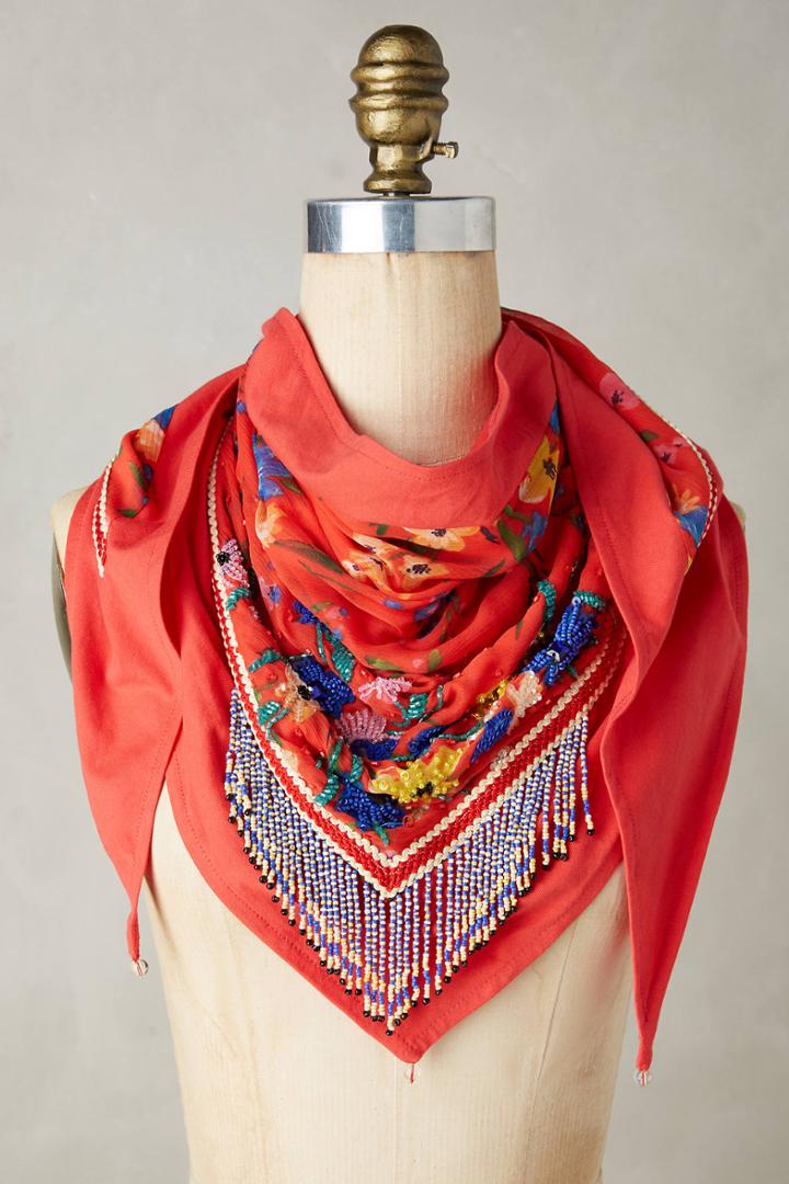 Mary Frances Crimson Florals Scarf