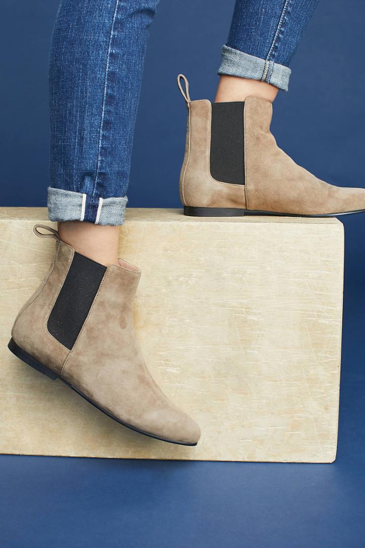 Jil Sander Navy Suede Chelsea Boots