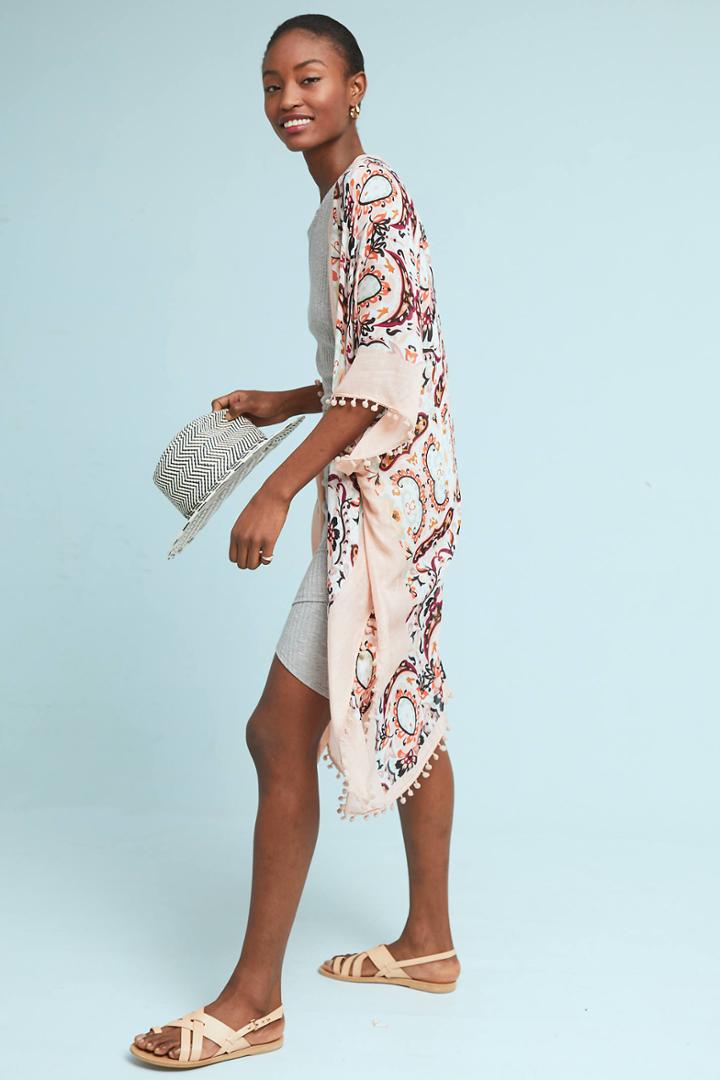Anthropologie Mirrored Floral Kimono