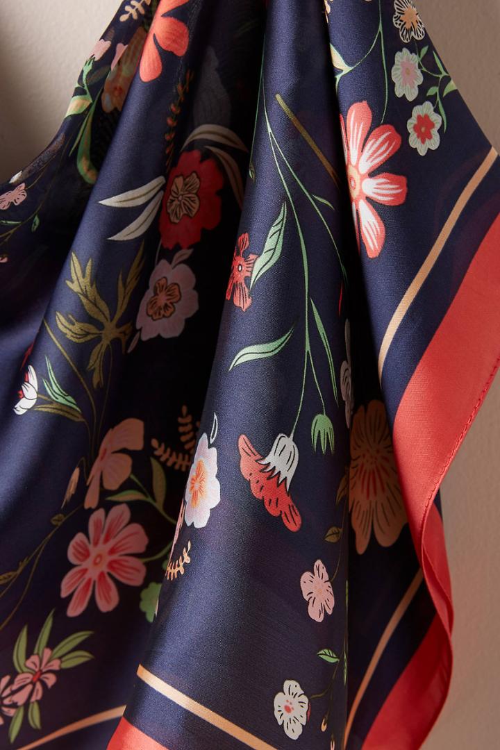 Anthropologie Andie Floral Kerchief Scarf
