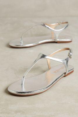 Splendid Mason T-strap Sandals Silver