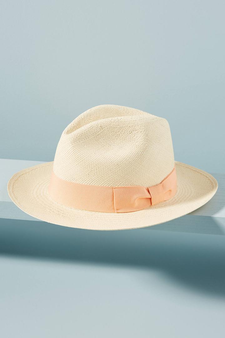 Sensi Studio Bow-embellished Straw Fedora