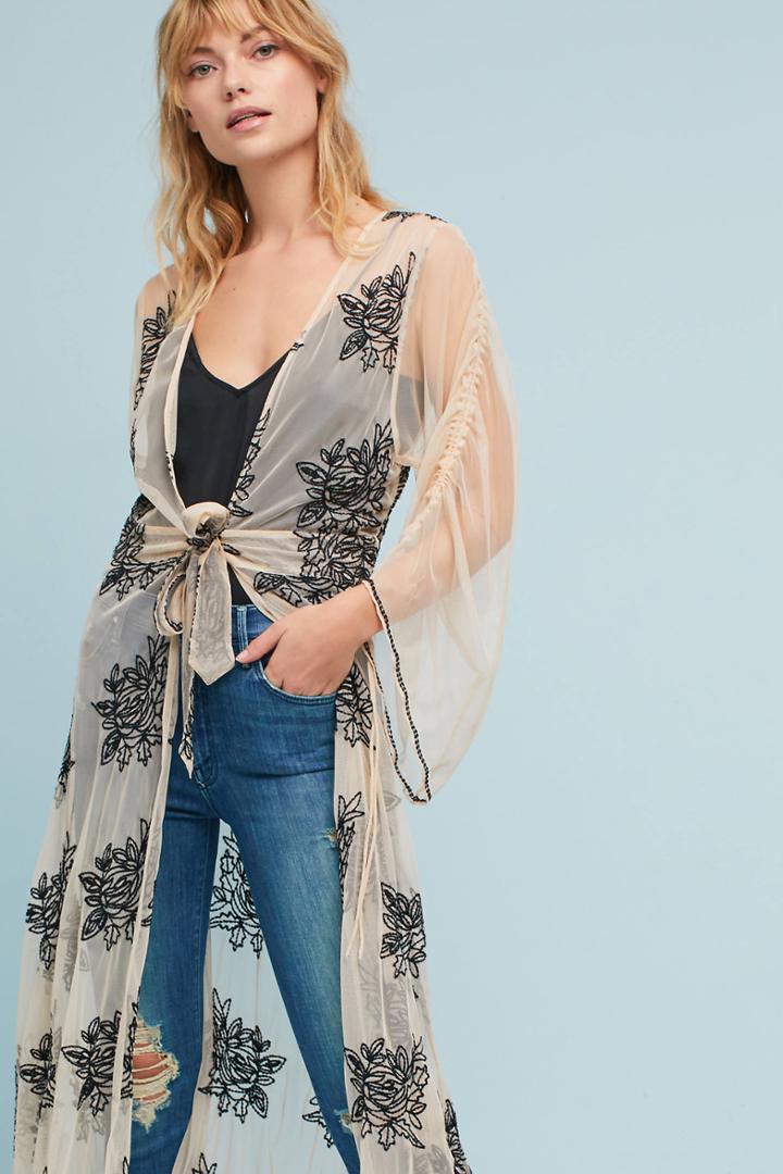 Anthropologie Rosa Embellished Kimono