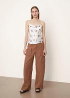 Vince Silk Ikat Floral Draped Camisole