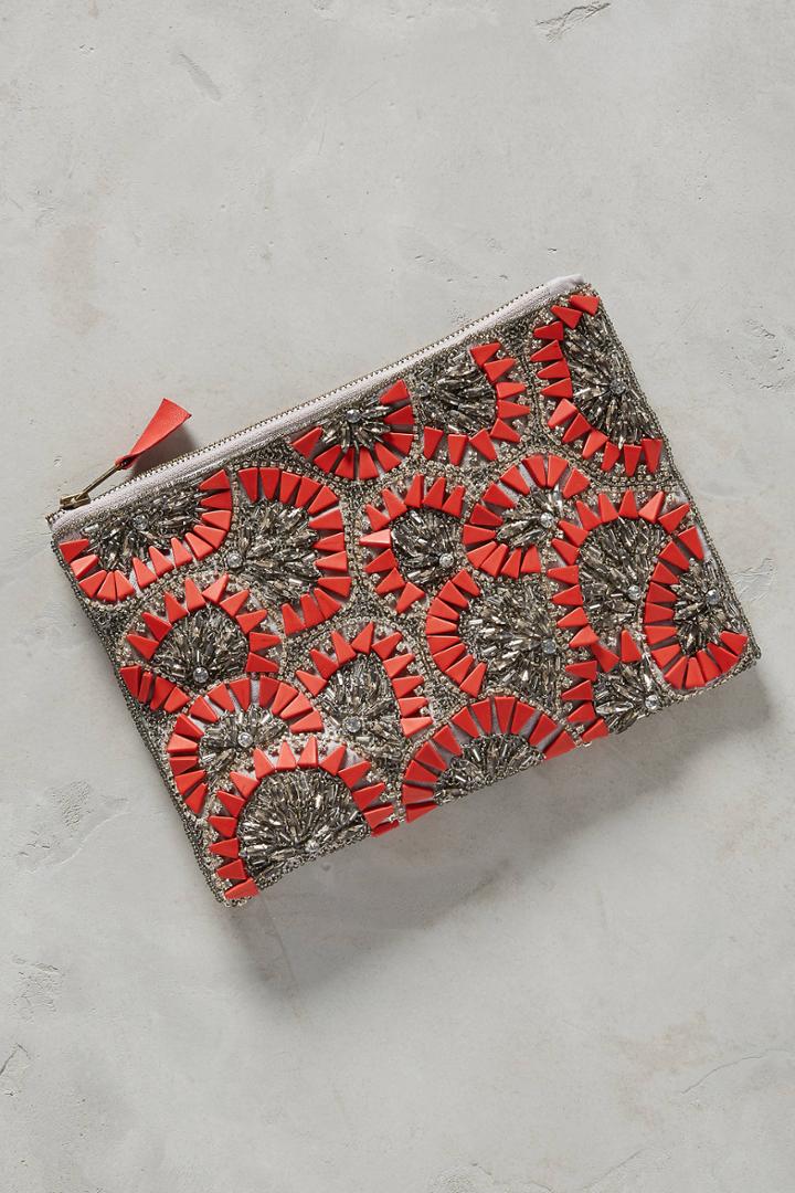 Anthropologie Beaded Ripple Pouch