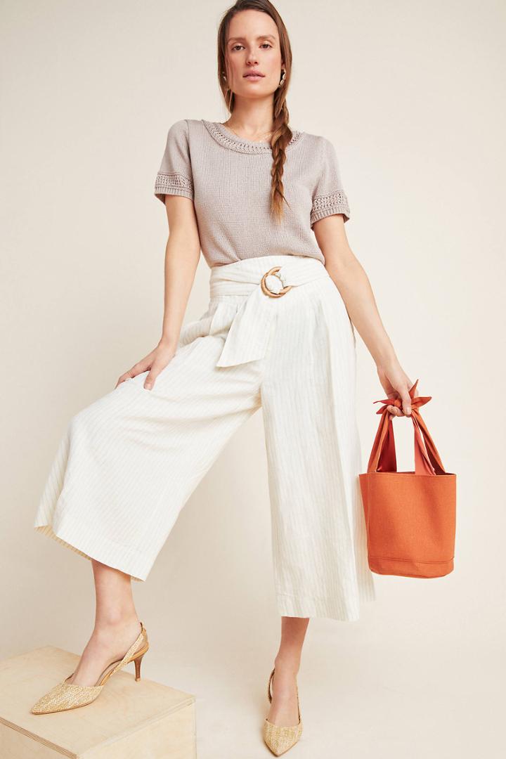 Anthropologie Palm Beach Belted Pants