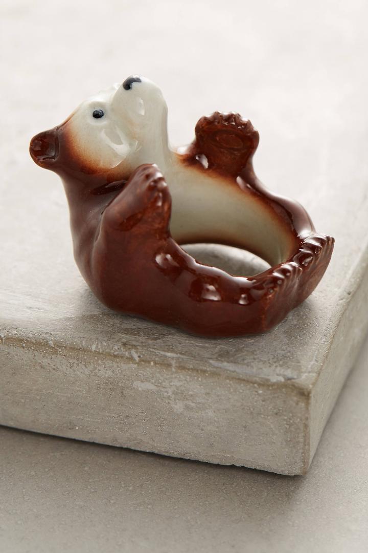 Anthropologie Bear Portrait Ring