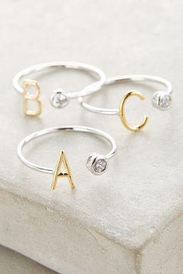 Anthropologie Monogram Orbit Ring
